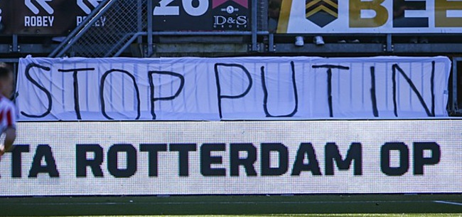 Foto: Bizar: 'Stop Poetin-spandoek geweigerd bij Vitesse'